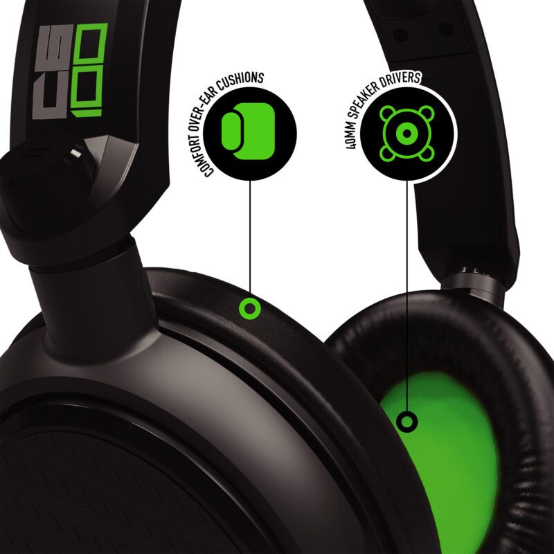 Stealth C6-100 Green Gaming Gaming Stereo Black Maponus & (Multi-Platform) Wired - Headset