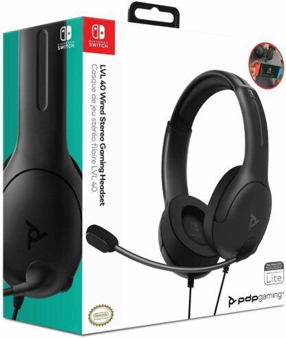 PDP LVL40 Black Wired Stereo Gaming Headset (Nintendo Switch) Box Picture