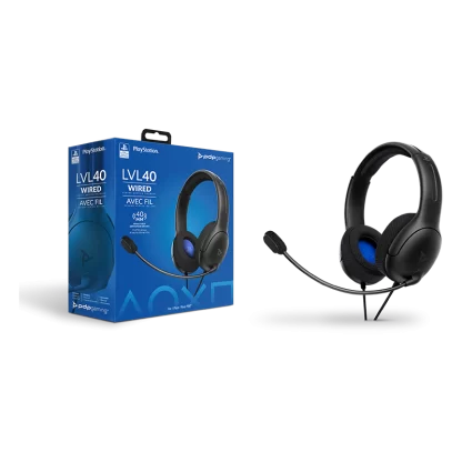 PDP LVL40 Black Wired Stereo Gaming Headset (PS5 / PS4) Picture 1