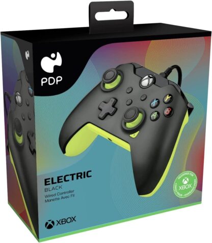 PDP Electric Black Wired Controller (Xbox Series X/S / XBox One) Box Picture