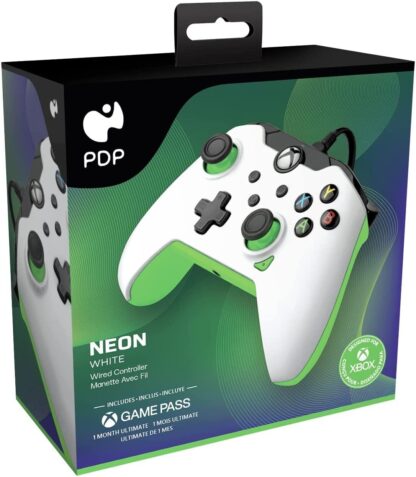 PDP Neon White Wired Controller (Xbox Series X/S / XBox One) Box Picture