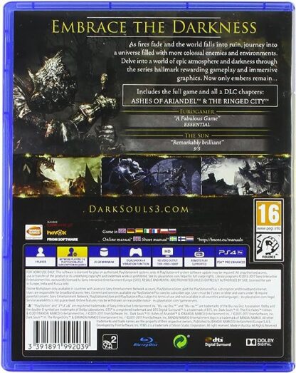 Dark Souls III The Fire Fades Game of the Year Edition (PS4) Rear Cover