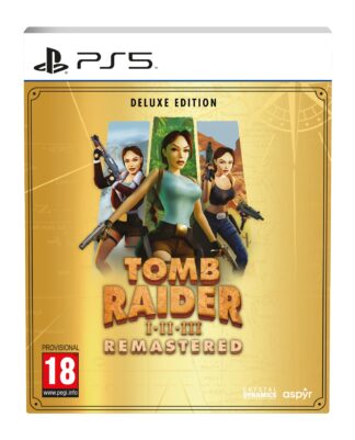 Tomb Raider I-III Remastered Starring Lara Croft: Deluxe Edition PS5 Front Cover